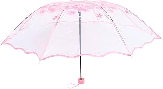 Cherry Blossom Umbrella Clear Umbrellas for Rain Automatic Open Close Umbrella Chic Travel Umbrella Compact Folding Umbrella for Day Raining