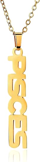 Zodiac Necklace for Women 18K Gold Plated 12 Constellation Pendant Silver Stainless Steel Jewelry Letter Astrology Sign Charms Personalized Gift for Mother and Daughter