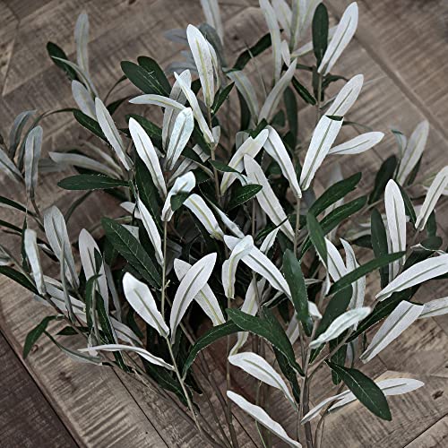 Fiveseasonstuff Faux Olive Branches, Olive Stems Leaves Artificial Décor, Bouquet Filler Home (2.55 Ft, 6 Faux Branches) #TOP1