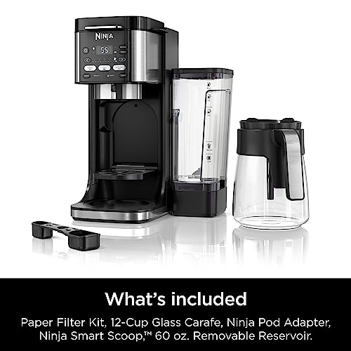 Ninja | Drip Coffee Maker | DualBrew Pro Hot & Iced Coffee Machine | Use with K-Cup Coffee Pods | 3 Brew Styles (Classic, Rich, & Iced) | 60oz Removable Reservoir & Dishwasher Safe | Black | CFP101 image 9