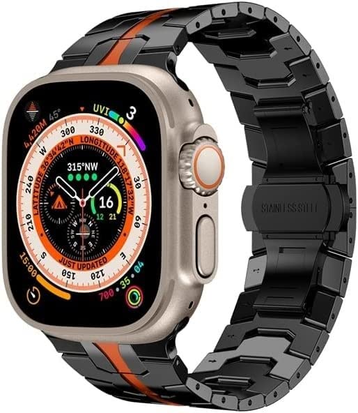 Wysokiej jakości metalowy pasek ze stali nierdzewnej do zegarka Apple Watch 49 mm, 44 mm, 45 mm, do bransoletki Iron Man, metalowa klamra, pasek kompatybilny z iWatch Ultra 8 7 SE 6 41/40 / 38 /