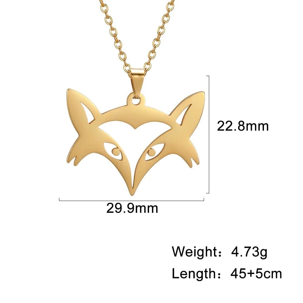 NBYGSC 925 Sterling Silver Fox naszyjnik dla kobiet i mężczyzn, Fox wisiorek naszyjnik Fox Charm zaręczyny, Fox Girl złoty naszyjnik z inicjałami, Fox biżuteria dla kobiet, Therian Jewelry