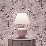 TADESSI Carta da parati in tessuto non tessuto, Rivestimenti Pareti, motivo: foresta e foglie, M1-No.411, colore rosa e marrone, per soggiorno, camera da letto, cucina