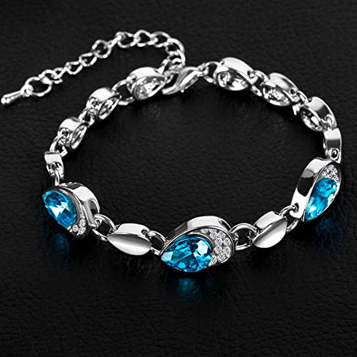 Lopres Heart Charm Bracelets For Women Girls, Silver Plated Brass Charm Bracelets Silver Bracelets For Women Crystal Bracelet Love Bracelets For Women #TOP1