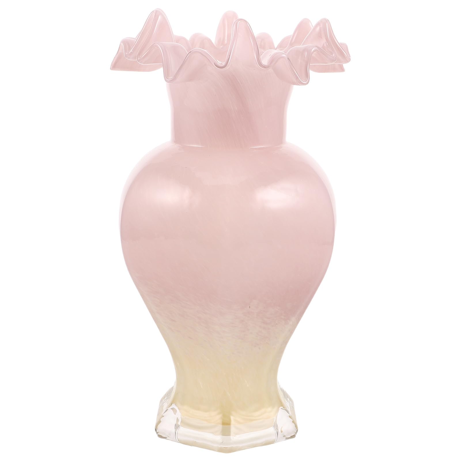 Vaso Creativo a Onda in Vetro Rosa per Tavolo e Casa