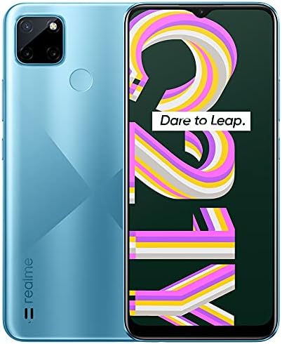 Realme C21Y (64GB, 4GB) 6.5" HD+, 5000mAh Battery, Instant Finger Print, Dual SIM GSM Unlocked Global 4G LTE - International Model RMX3261 (Fast Car Charger Bundle, Cross Blue)