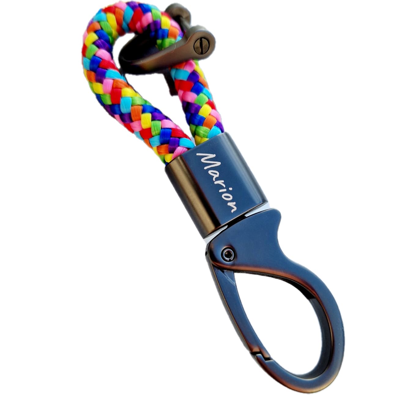 Generisch Schlüsselanhänger, Segeltau, 8mm, Karabiner, Anker, Familie, Gravur, personalisiertes Geschenk, Valentinstag, Muttertag, Vatertag, Geschenk, Hochzeit, Weihnachten