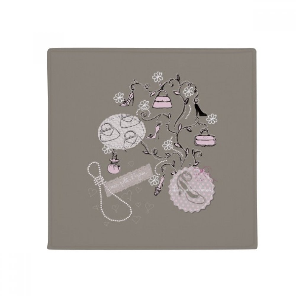 Tapis antidérapant de cuisine et maison format carré 80 cm avec motif