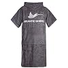 ATLANTIC SHORE | Surf Poncho | Badeponcho mit Kapuze aus 100% Baumwolle | Unisex | Basic für Erwachsene in Grey | Middle (140-174 cm)