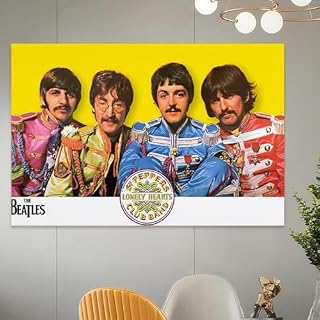 KmoNo Poster décoratif sur toile avec groupe de rock The Beatles Sgt. Peppers – Impression d’art moderne pour chambre à coucher – 40 x 60 cm - Les Beatles, Paul McCartney, John Lennon, RIngo Starr, George Harrison KmoNo Poster décoratif sur toile avec groupe de rock The Beatles Sgt. Peppers - Impression d'art moderne pour chambre à coucher - 40 x 60 cm – Image 5