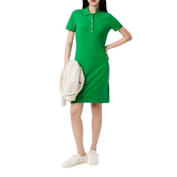 Lacoste Classic Short Sleeve Stretch Mini Pique Polo Dress, Ef8470 Dress