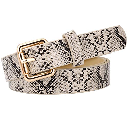 Ayliss Womens Belts Snakeskin PU Leather Slim Thin Waist Belt Casual for Jeans Dresses Pants3