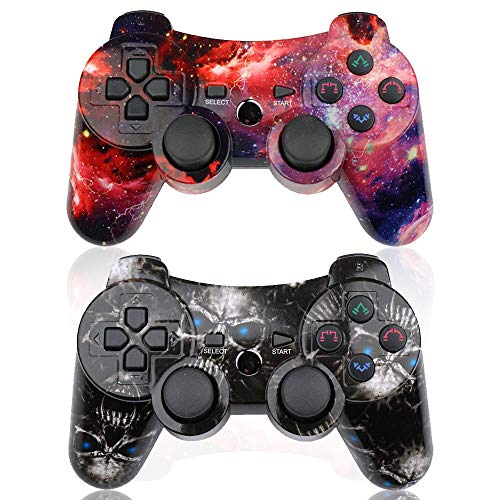 CHENGDAO PS3 Controller 2 Pack Wireless Dual Shock Gamepad for Sony Playstation 3