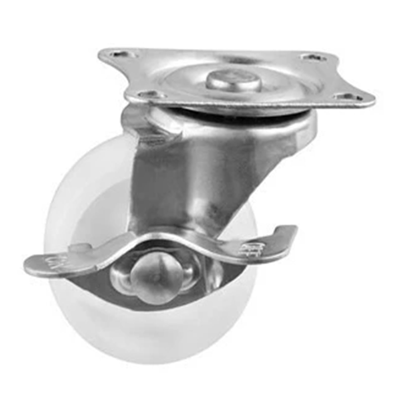 MXXDMOPD 4 Pieces/lot Light White PP casters 1/1.25/1.5 inch M8 Screw Swivel Caster with Brake Pulley Stand(Brake,1 Inch)