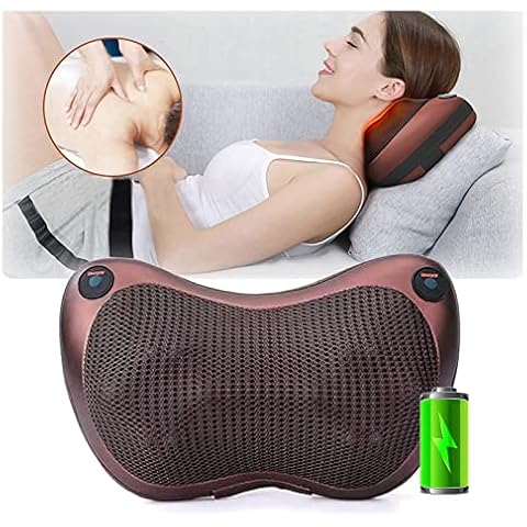 Kabellos Shiatsu Massagegerät Nacken, Elektrische 3 Geschwindigkeiten Massagekissen mit 18 Rotierenden Massageköpfen für Hause Büro Auto Cover