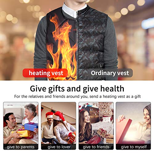 Electric Warm Heated Vest USB Charging Lightweight Heating Jacket Washable Warmer Waistcoat Winter Heated Apparel (XL) - Thumbnail 5
