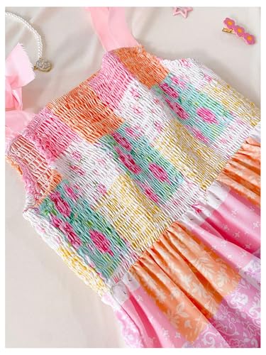Floerns Girl's Summer Floral Long Dress Sleeveless Beach Vacation Tiered Flowy Dresses2