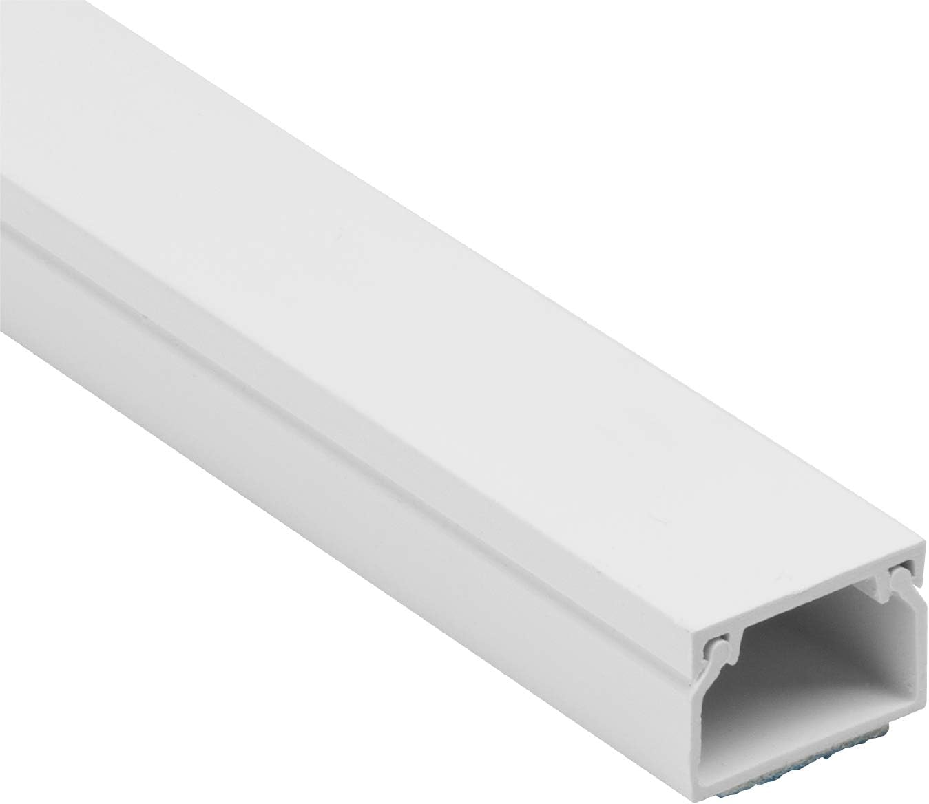 D-Line Square Box Cable Trunking, Self-Adhesive Cable Hider, Cable Management to Hide Single Cables - 1 x 25mm (W) x 16mm (H) - x 1 Meter Length - White