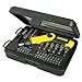 Stanley 0-63-022 Tournevis Porte Embouts magnétique à Cliquet Poignée Revolver - 17 Embouts et 6 Douilles - Poignée Orientable à 45,90 ou 180° - Stockage Intégré - Coffret de 25 pièces