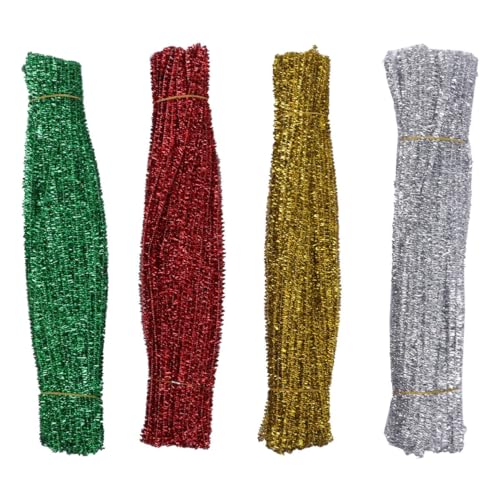 Veemoon Bâtonnets Torsadés en Pet et Fil de Fer, 400 Pièces Faciles à Plier pour Bricolage Créatif Garçon et Filles, Décoration de Mariage et Anniversaire