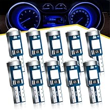 Antline T5 37 74 2721 PC74 PC37 LED Bulb Blue, Super Bright Canbus Error Free 12 Volt Replacements for Interior Dashboard Indicator Instrument Panel Gauge Cluster Dome Map Lamp Lights Pack of 10