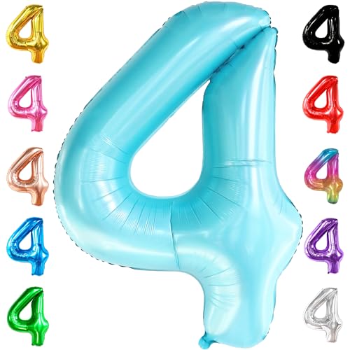 Image of KatchOn Light Blue 4 Balloon Number 40 Inch