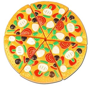ABchat 6CS Food Toys Cutting Pizza Shape Fun Play Food Toy FoodPretend Educational Toy for Children Kids Durable and Useful