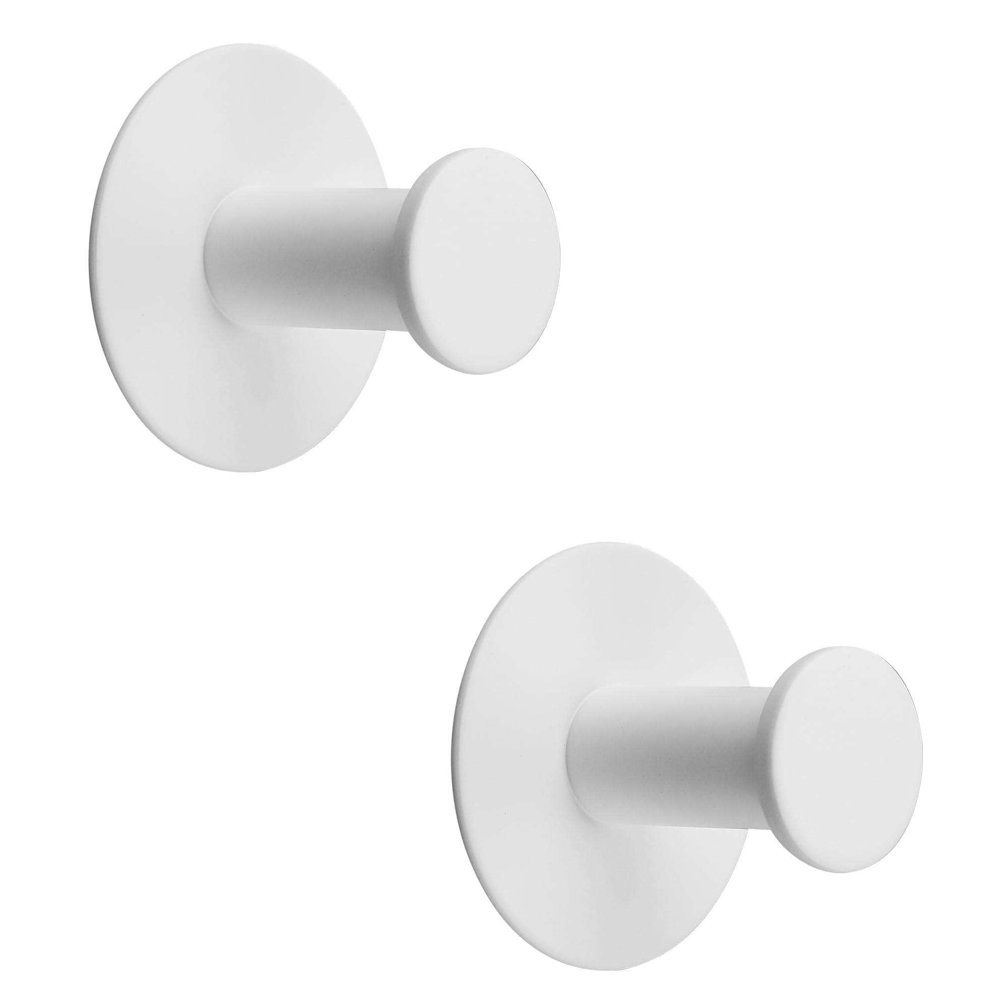 SAYAYO Ganchos Adhesivos para Pared, SUS304 Acero Inoxidable Ganchos para Colgar, Blanco Colgador Toalla Baño, Gancho Pared 2 Piezas para Baño, Dormitorio y Cocina