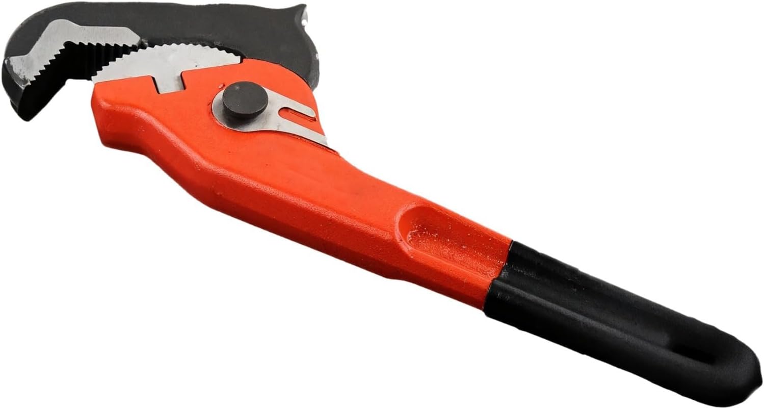 0.6-1.5 In Range, 10 In Ratchet Plumbing Wrench, Self Adjusting Pipe Wrench For & Plumbers, Carbon Steel, Heavy Duty