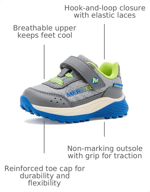 Merrell, Unisex Kid's, S Nova FST Jr (Toddler), Grey, 5 Toddler, M - image 3
