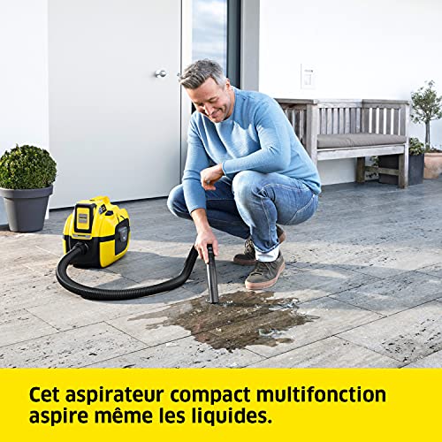 Kärcher 18 V Aspirateur Multifonction sans fil WD 1 Compact, Eau et Poussière, Filtre Cartouche, Flexible: 1,20 m, Taille Cuve: 7 l, Puissance: 230 W, Compatible avec Batterie 18 V Kärcher non Incluse - Image 7
