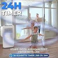 SereneLife Klimaanlage mobil 4-in-1: Luftkühler, Ventilator, Luftentfeuchter + Heizung – Tragbares Klimagerät mit Abluftschlauch, Fernbedienung & Kit für Räume bis 42 m² – Fenster-Montage 9,000 BTU – Ansicht 8