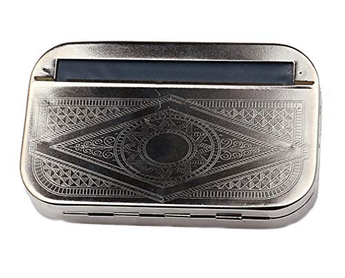 Preisvergleich Produktbild Zigarren Zubehör Kunststoff Zigarettenetui 110Mm Silber Zigarettenetui Halbautomatische Edelstahl Metal Box Zigarette(2 Packungen)