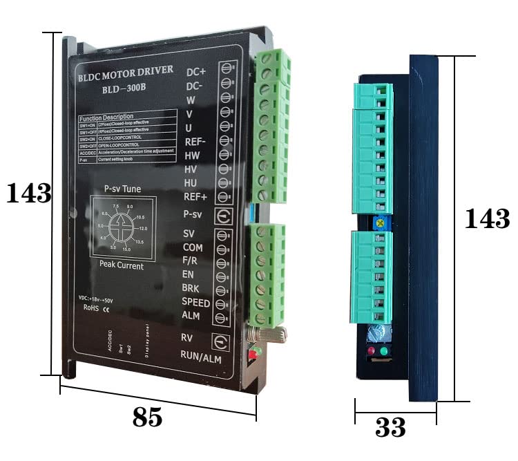 48V Brushless DC Motor Driver QW-BLD-300 BLDC Motor Controller for BLDC 60/86 Flange Motor
