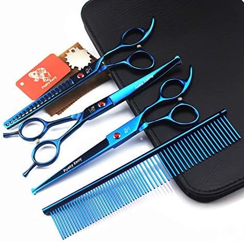high-end Professional pet Care 7 inch pet Scissors 440C Steel Blue Set (3set-2)