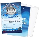 HQLOW Shark Attack Party Invitation for Girls Boys, Birthday Party Invitation Cards Party Celebration for Teens, 20 Cards With 20 Envelopes -05