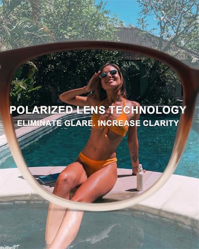 Image of 2 Packs Sunglasses for Women Polarized UV400 Protection Lens Big Frame Fashion Glasses Trendy Stylish Shade