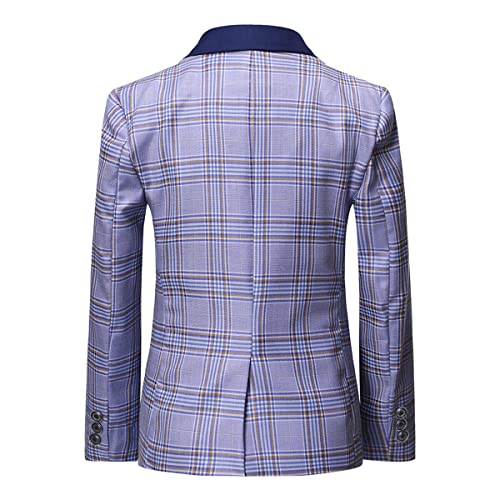 SWOTGdoby Boys Suits 3 Piece Slim Fit Check Plaid Kids Tuxedo Suits for Boys Formal Dress Blazer Jacket Pants Vest Wedding - Image 5