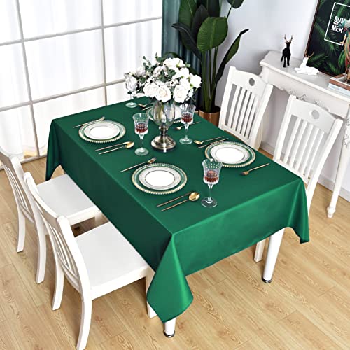 Kaipho Green Square Tablecloth Waterproof Stain Resistant Wrinkle Free Table Cloth 210Gsm Polyester Wipeable Table Cover For Party, Banquet, Indoor And Outdoor - Rectangle/Rectangular, 60 X 60 Inch #TOP1