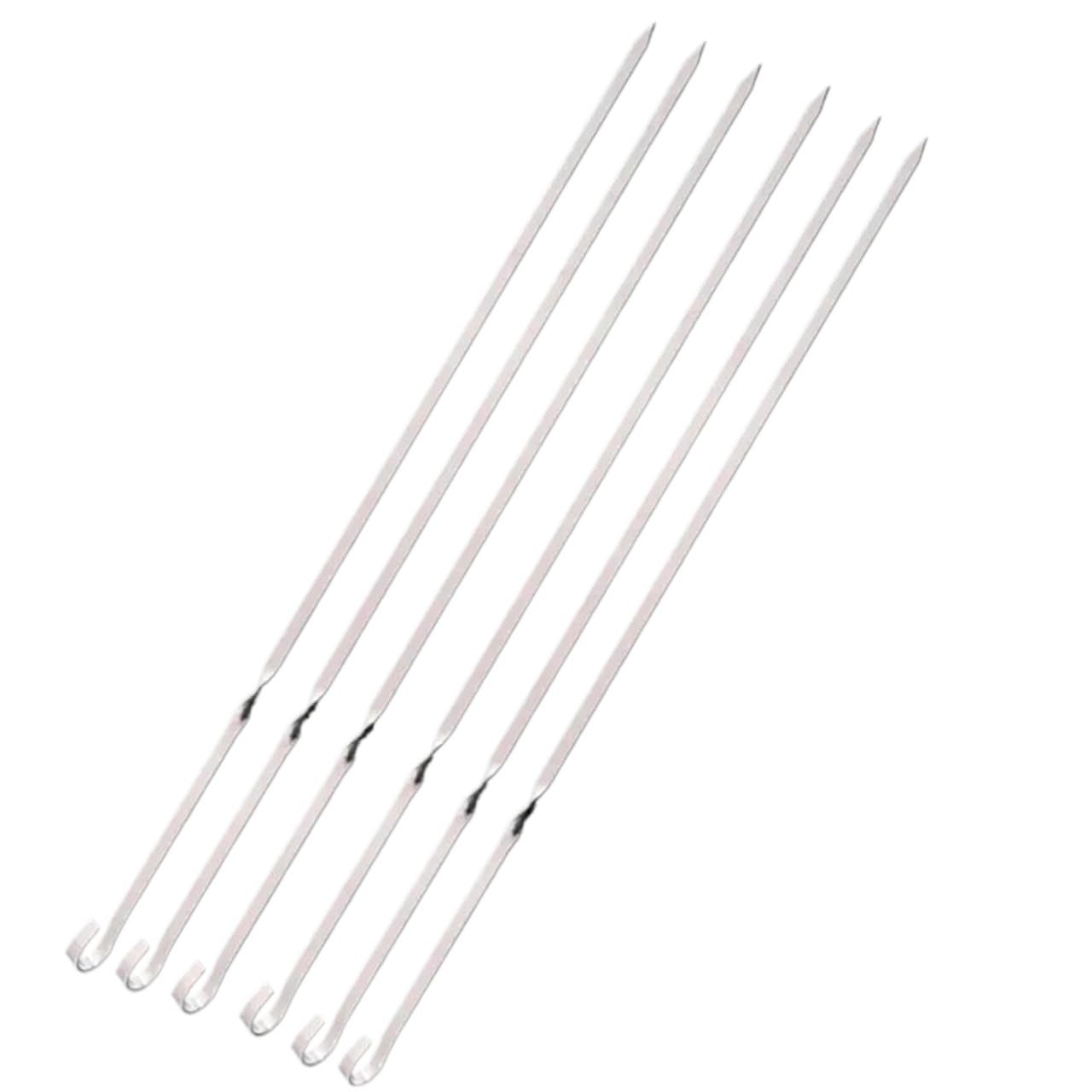 Metalowe szaszłyki 10 szt. 40–60 cm Duże, długie Grill ze stali nierdzewnej Grillowanie Grill igłowy Szeroki(10pcs 60cm)