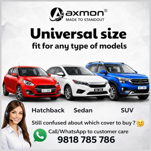 Image of Axmon Magnetic Car Bonnet Cover with Anti-Theft Spikes | Waterproof Universal Protector from Dogs,Monkeys, Dust and UV Rays | Blue