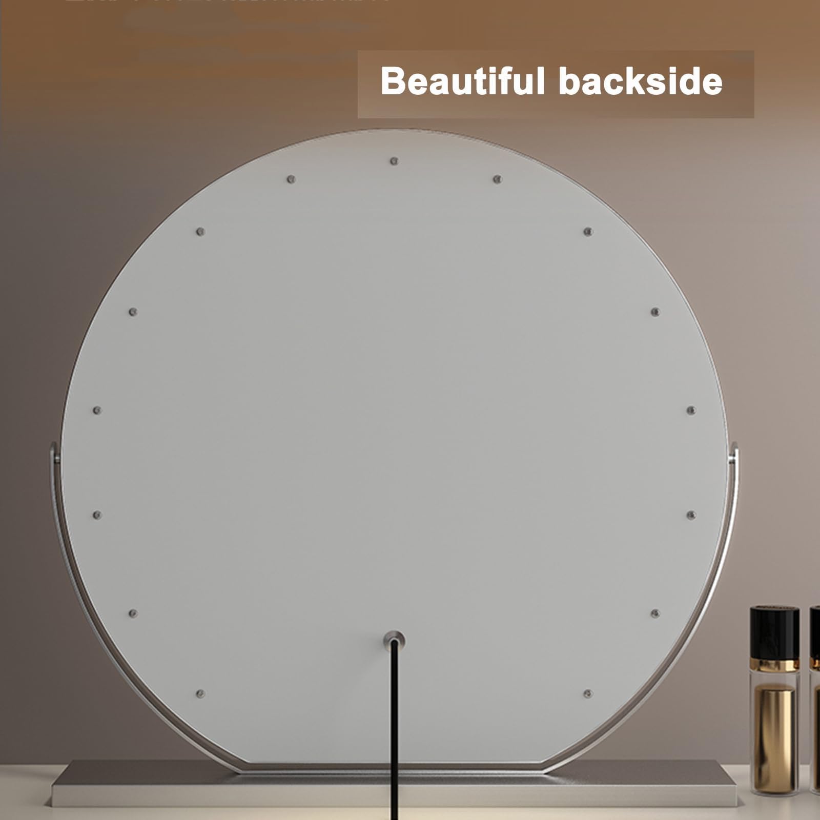 LED-Schminkspiegel mit Lichtern, 3 Farbtemperaturen, freistehend, 40 x 40 cm, Schminktischspiegel für Make-up und Pflege, perfekt für Rasur und Schönheitsroutine