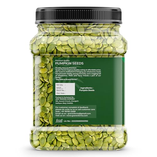 Image of Granic Farms Raw Pumpkin Seeds 1Kg - Premium AAA Grade Superfood | High in Protein, Fiber & Antioxidants | Boosts Immunity & Supports Weight Management | Perfect Healthy Snack for Eating, Salads & Smoothies 1000 gm
