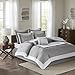 Comfort Spaces Malcom Cozy Comforter Set - Modern Trendy Design, All Season Down Alternative Bedding, Matching Shams, Hotel Deluxe Gray, Queen