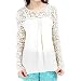 Lisli Womens Chiffon Lace Crochet Long Sleeve Tee Shirt Casual Blouse Tops (L)