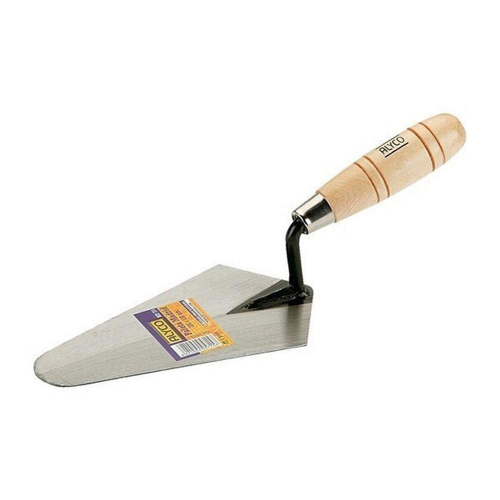 Alyco - Paleta Soldada Tipo Madrid, con Mango de Madera, 178 x 98 mm - 195710