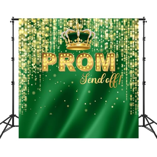 Fondo fotográfico graduación 8x8 pies verde y dorado miniatura 2