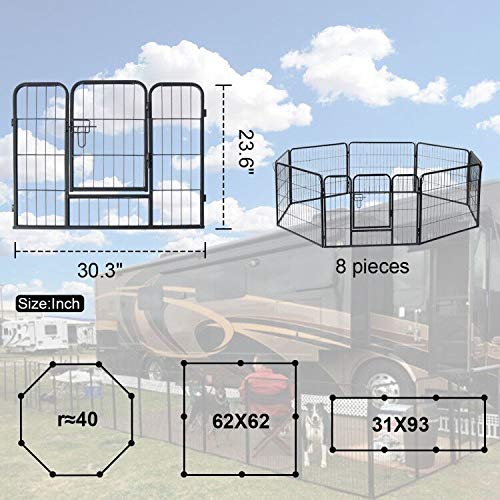 image for Polar Aurora 24/32/40 inch Tall Dog Playpen with Door, 8 Panel Indoor 
