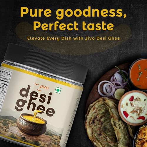 Image of Jivo Desi Ghee 500 ML | Traditional Preparation from Desi Cow Milk | Suitable for Cooking, Frying & Baking | Authentic Aroma and Flavor | Ideal for Indian and Continental Recipes