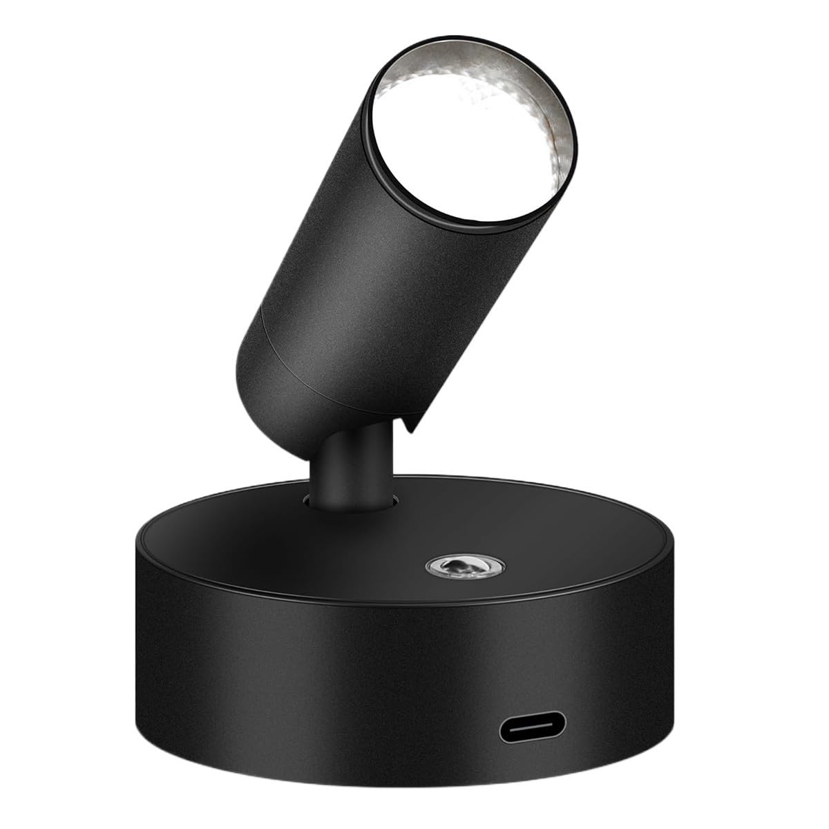 Applique murale sans fil rechargeable noire avec lumière blanc chaud 2700K